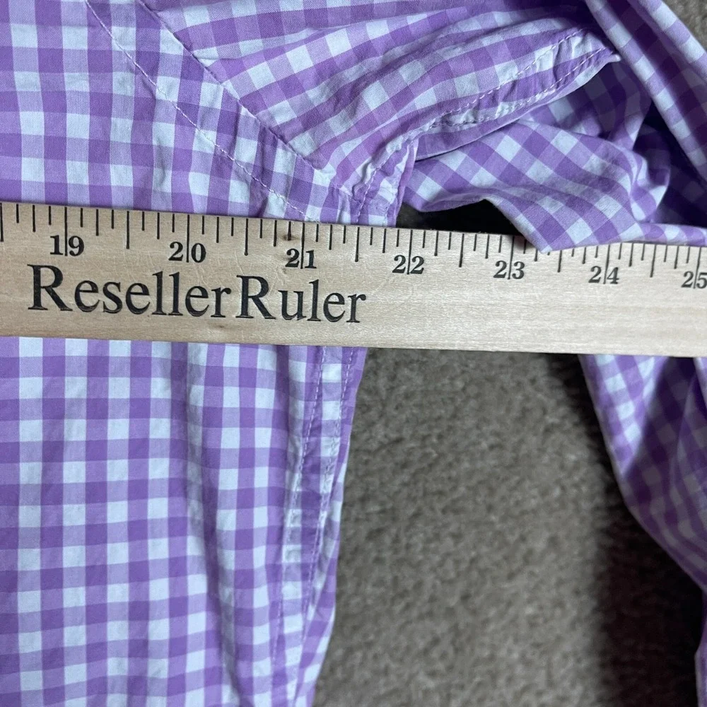 Banana Republic Men's Button‎ Down Shirt Medium Purple White Gingham Check